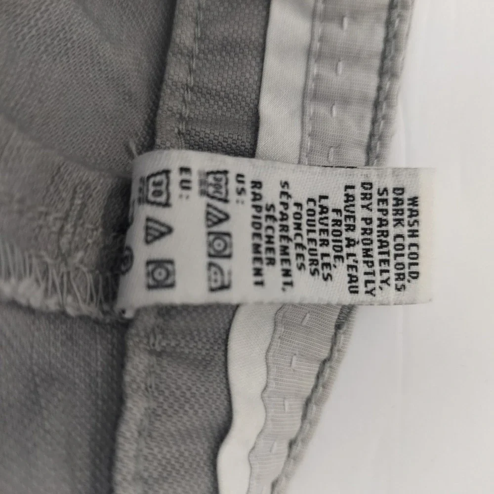 Calvin Klein Mens Slim Fit Grey Cotton Chino Pants 30x30 5-Pocket Trousers